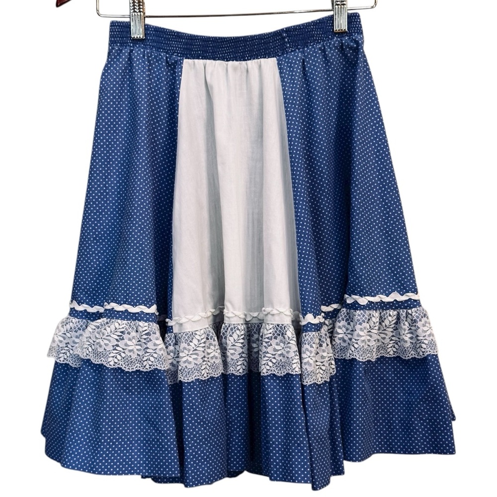 Rockmount Ranch Wear Vintage 70s Puff Sleeve Top Circle Skirt Square Dance Dress - Picture 5 of 8